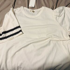 White Blouse with black  Detail